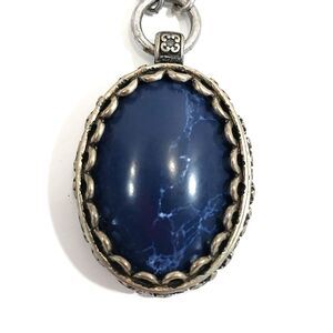 Nine West Vintage America Royal Blue Oval Pendant Necklace #J002